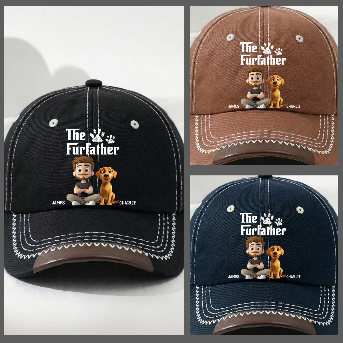 Cool Pet Father - Personalized Custom Vintage Soft Baseball Cap - Image 4