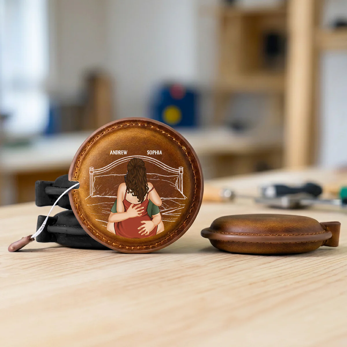 Couple Expect More Than A Few Inches Tonight - Personalized Custom Leather Tape Measure - Image 7
