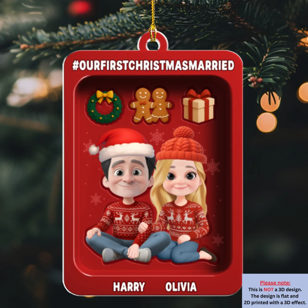 Couple First Christmas Kit - Personalized Custom Acrylic Ornament - Image 6