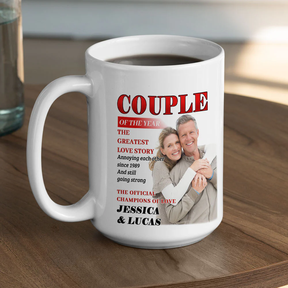 Couple Of The Year - Personalized Custom Coffee Mug - Image 5