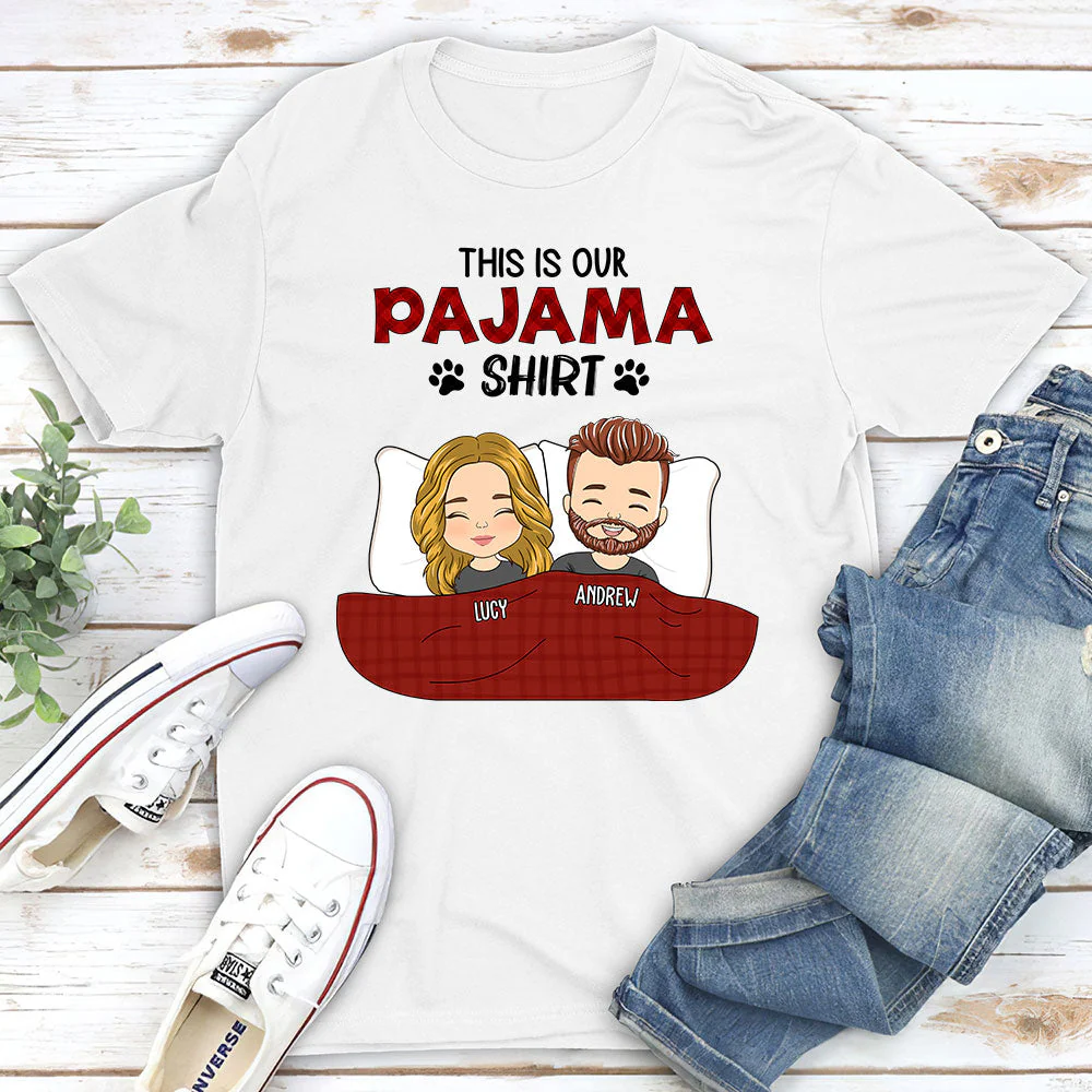 Couple Pajama Shirt - Personalized Custom Classic T-shirt - Image 2
