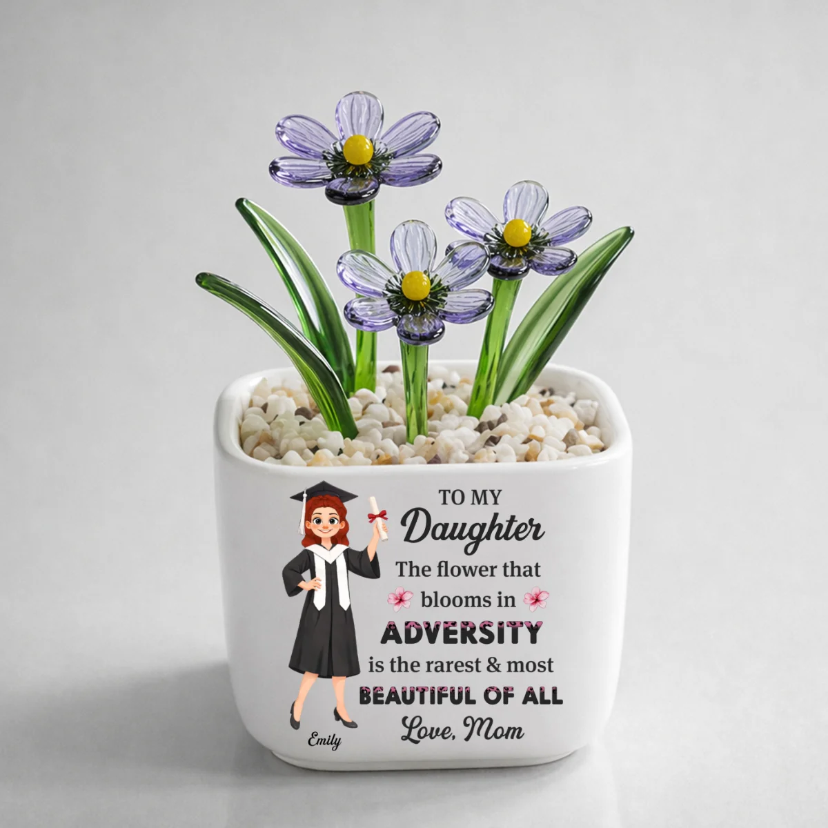 Courage Blooms From Struggle - Personalized Custom Glass Birth Month Flower - Image 11