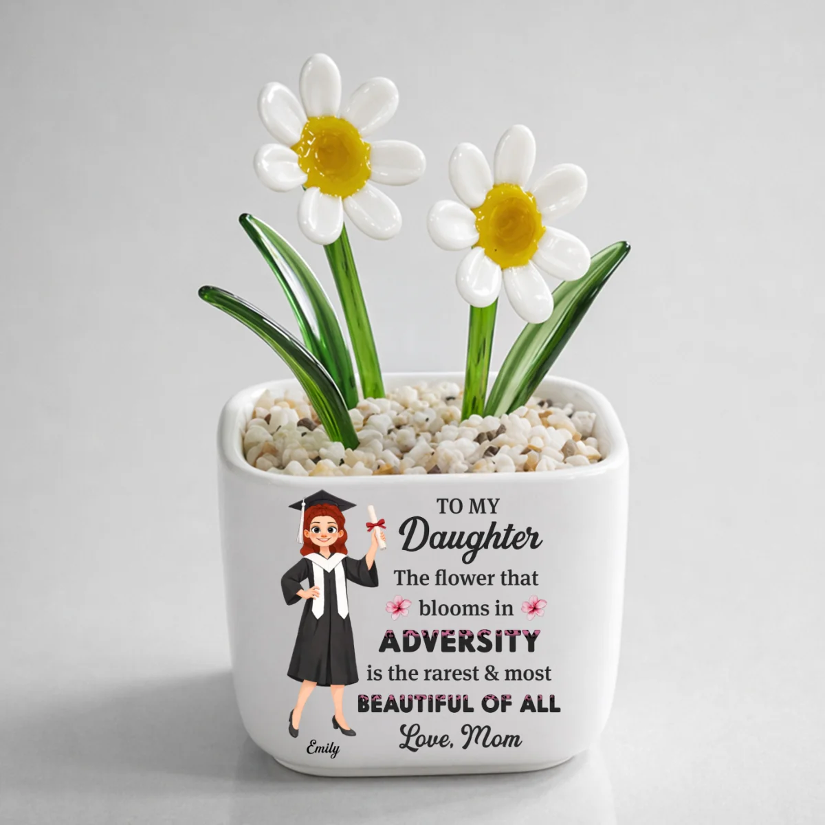 Courage Blooms From Struggle - Personalized Custom Glass Birth Month Flower - Image 12