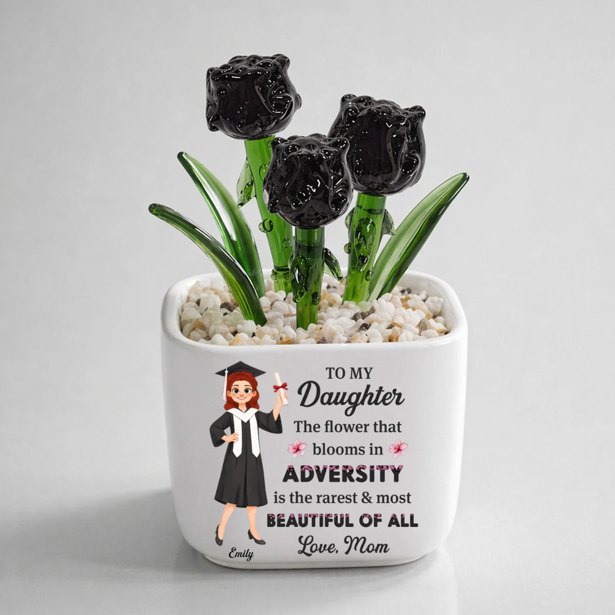Courage Blooms From Struggle - Personalized Custom Glass Birth Month Flower - Image 13