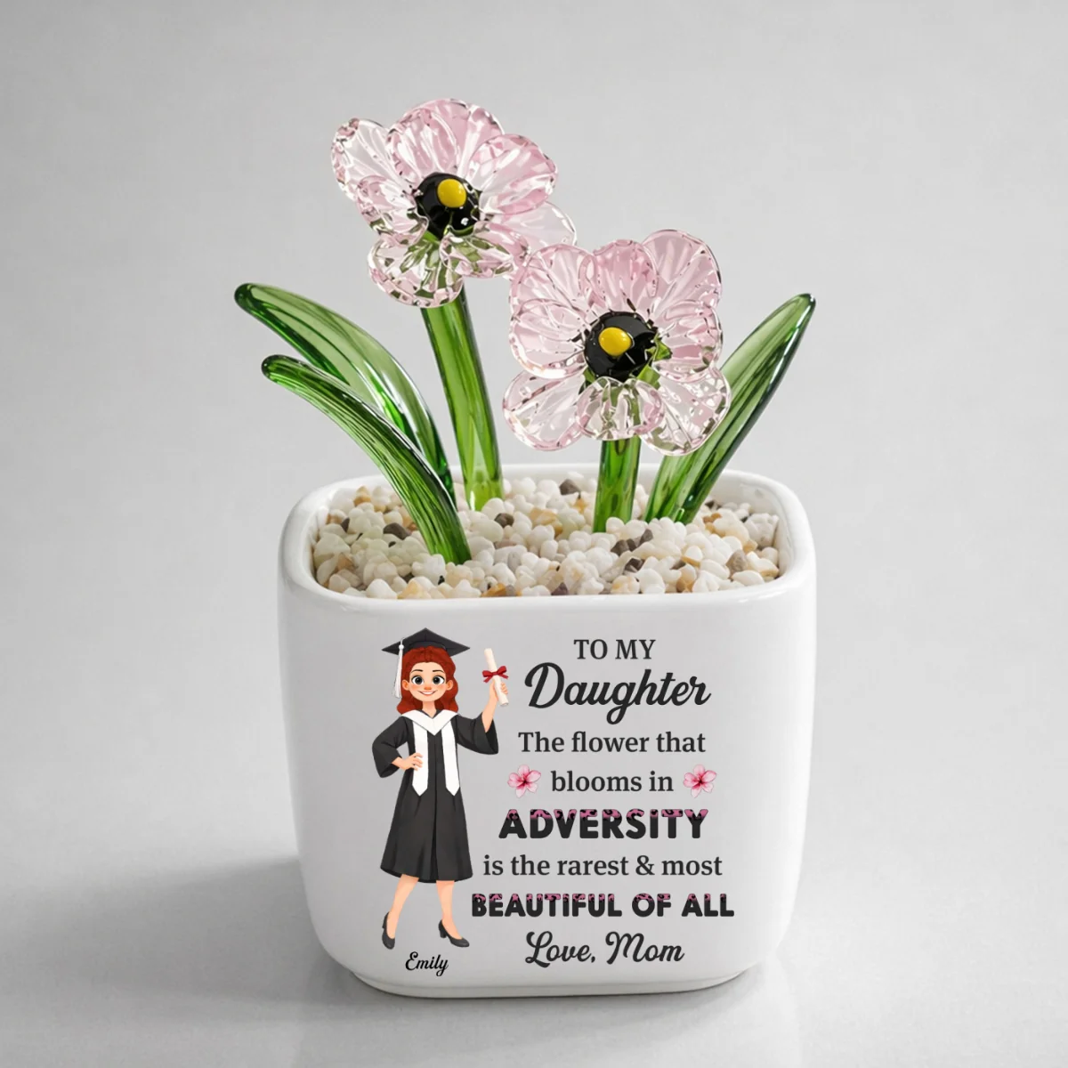 Courage Blooms From Struggle - Personalized Custom Glass Birth Month Flower - Image 17