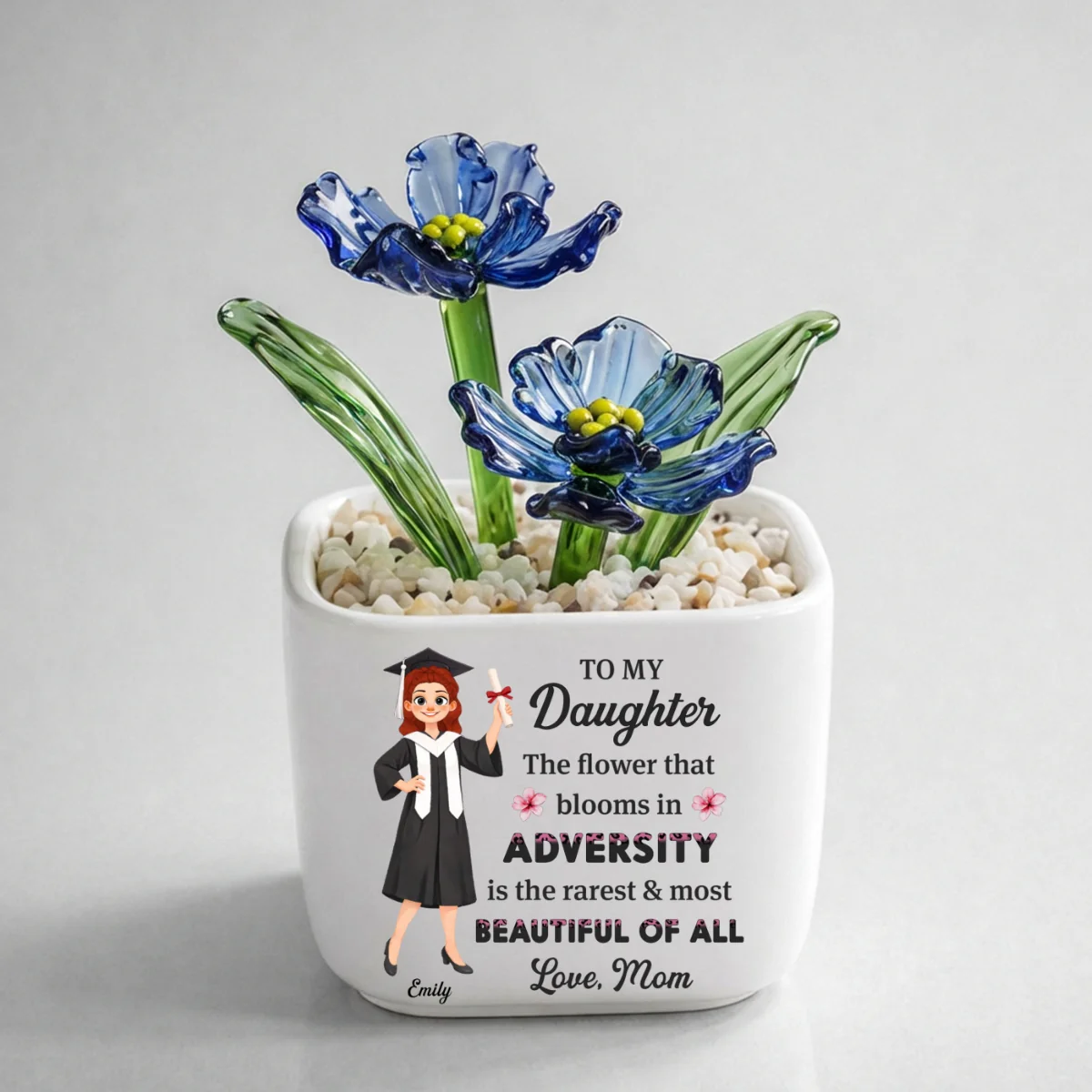 Courage Blooms From Struggle - Personalized Custom Glass Birth Month Flower - Image 18