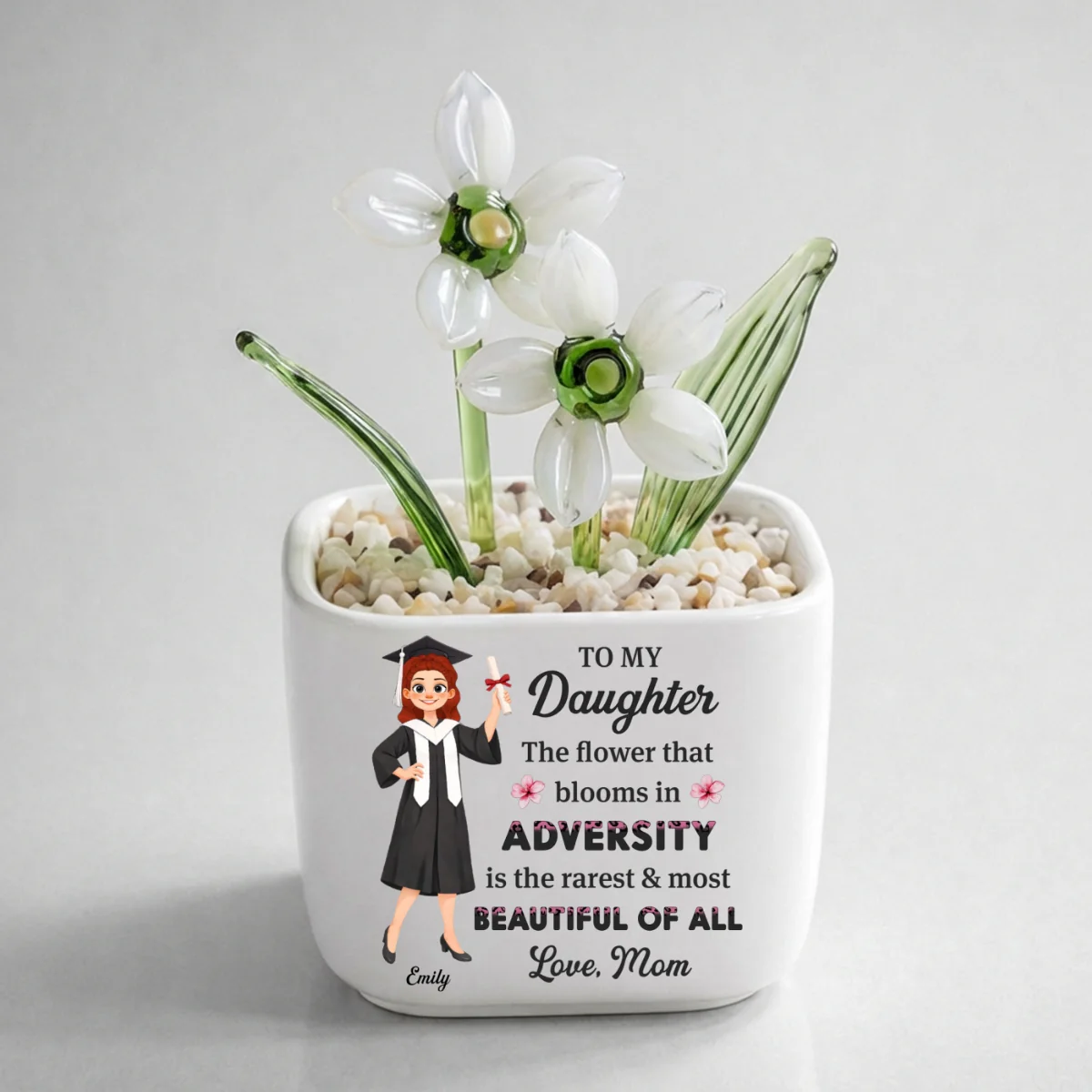 Courage Blooms From Struggle - Personalized Custom Glass Birth Month Flower - Image 19