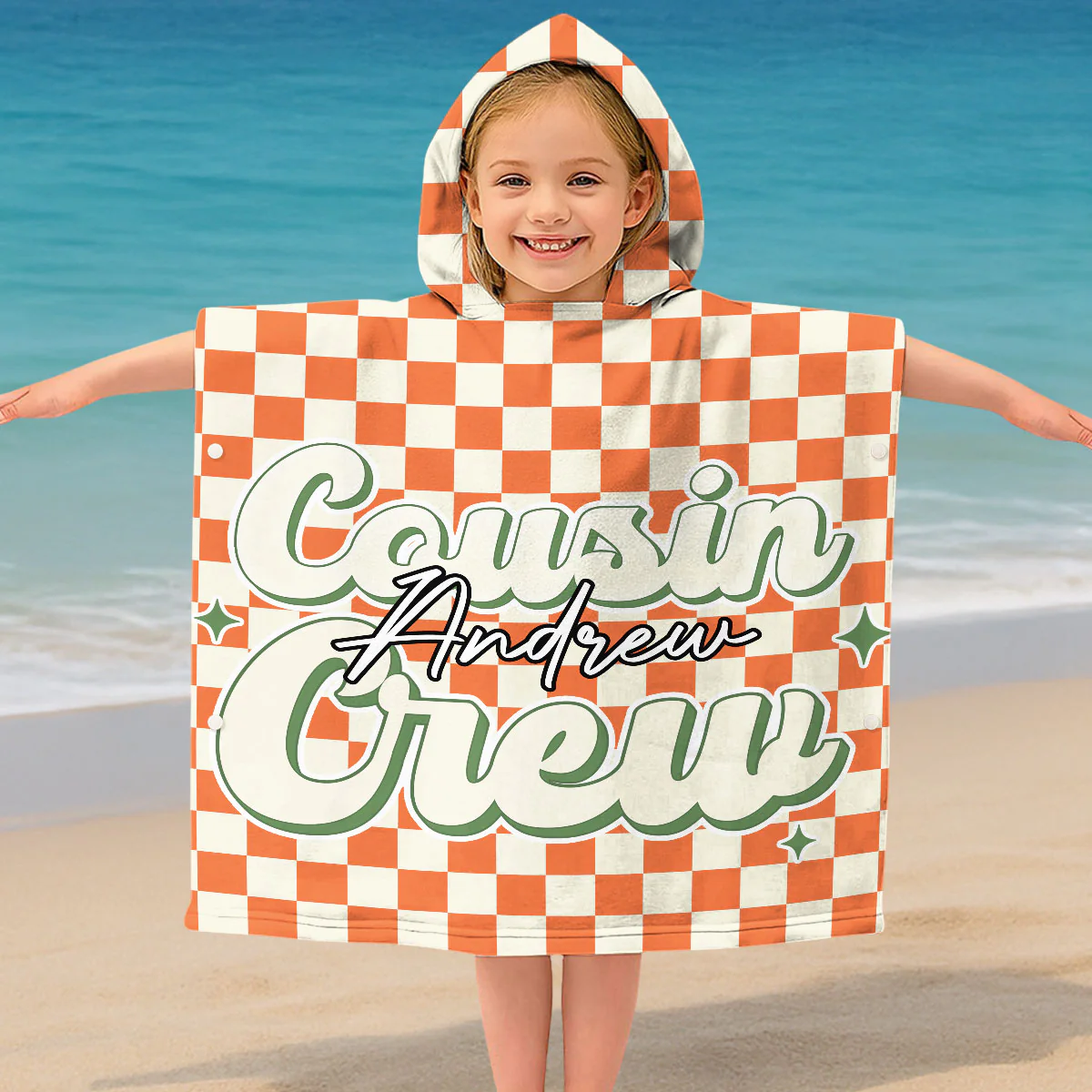 Cousin Crew - Personalized Custom Hooded Beach Towel