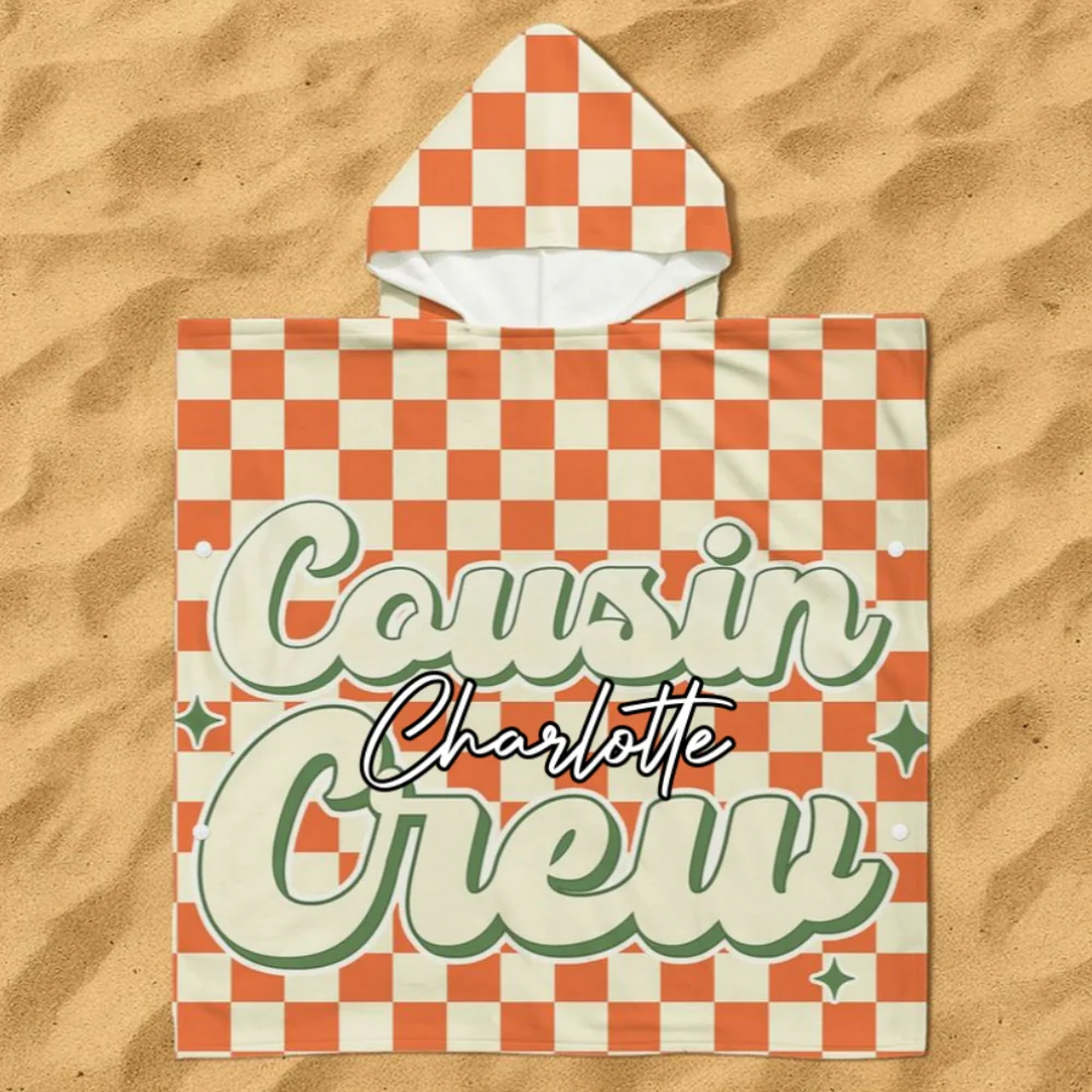 Cousin Crew - Personalized Custom Hooded Beach Towel - Image 6