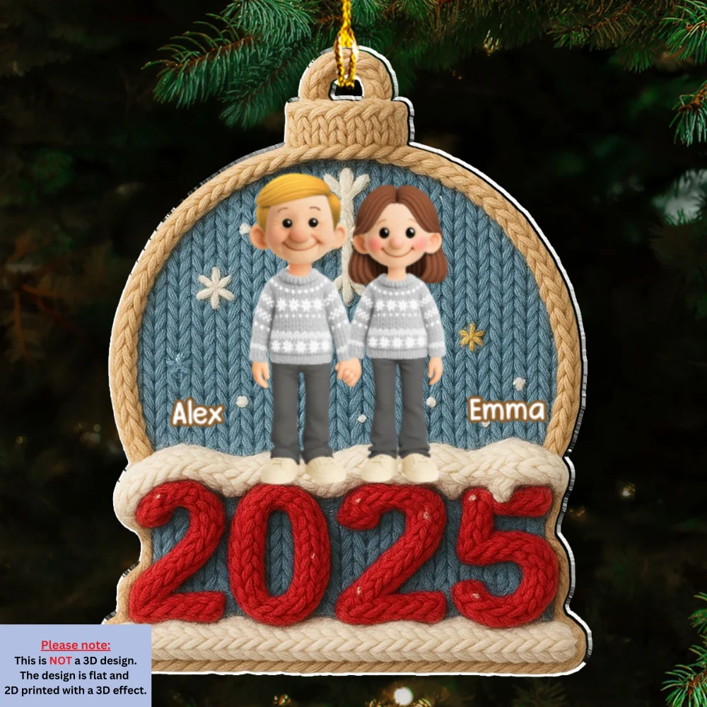 Cozy Couple Christmas - Personalized Custom Acrylic Ornament - Image 6