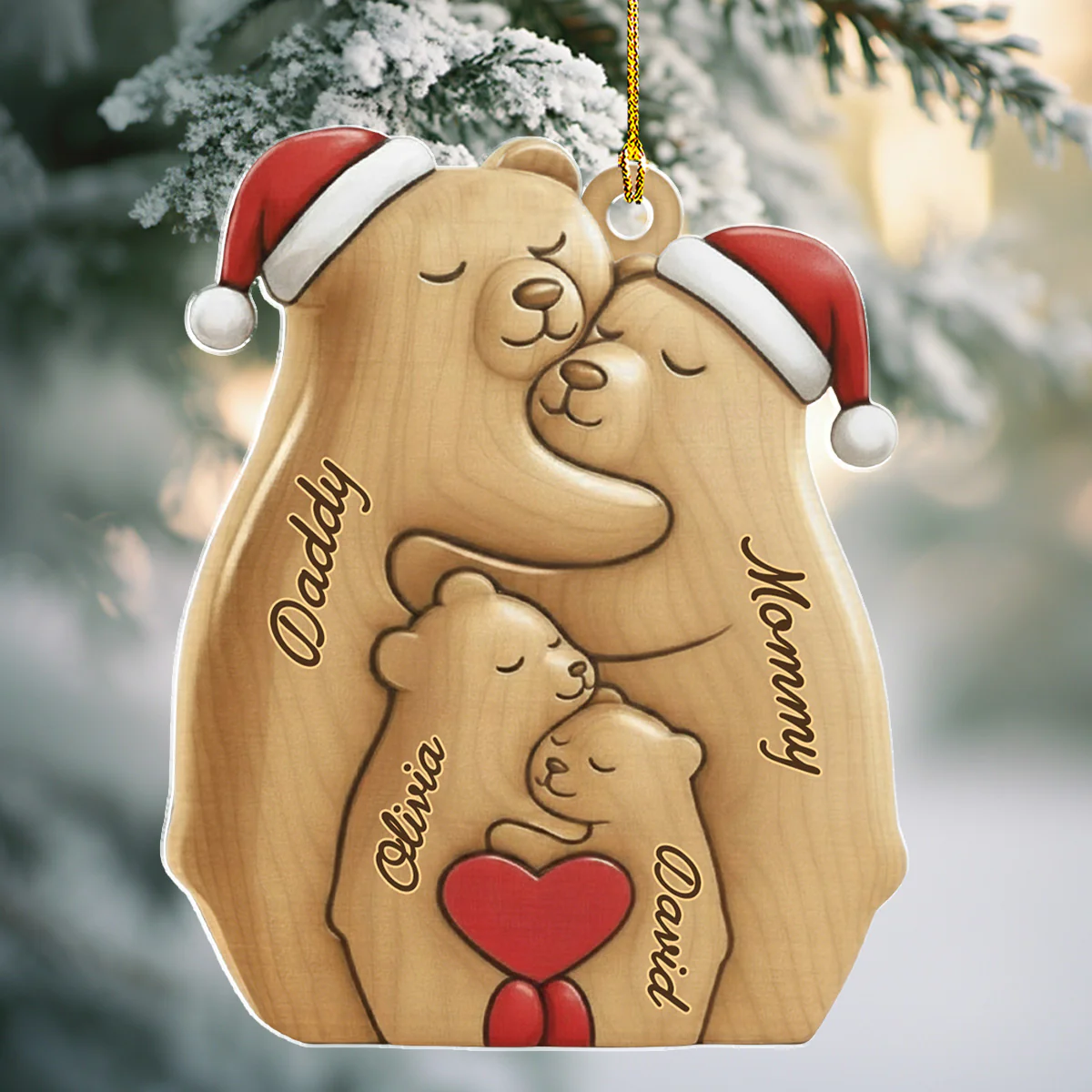 Cozy Reunion - Personalized Custom Acrylic Ornament - Image 3