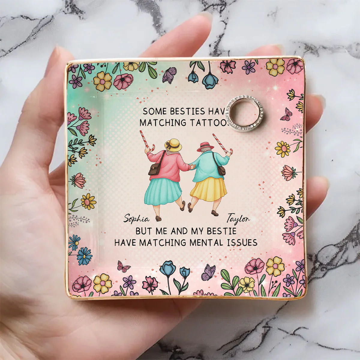 Crazy Besties - Personalized Custom Jewelry Dish - Image 5