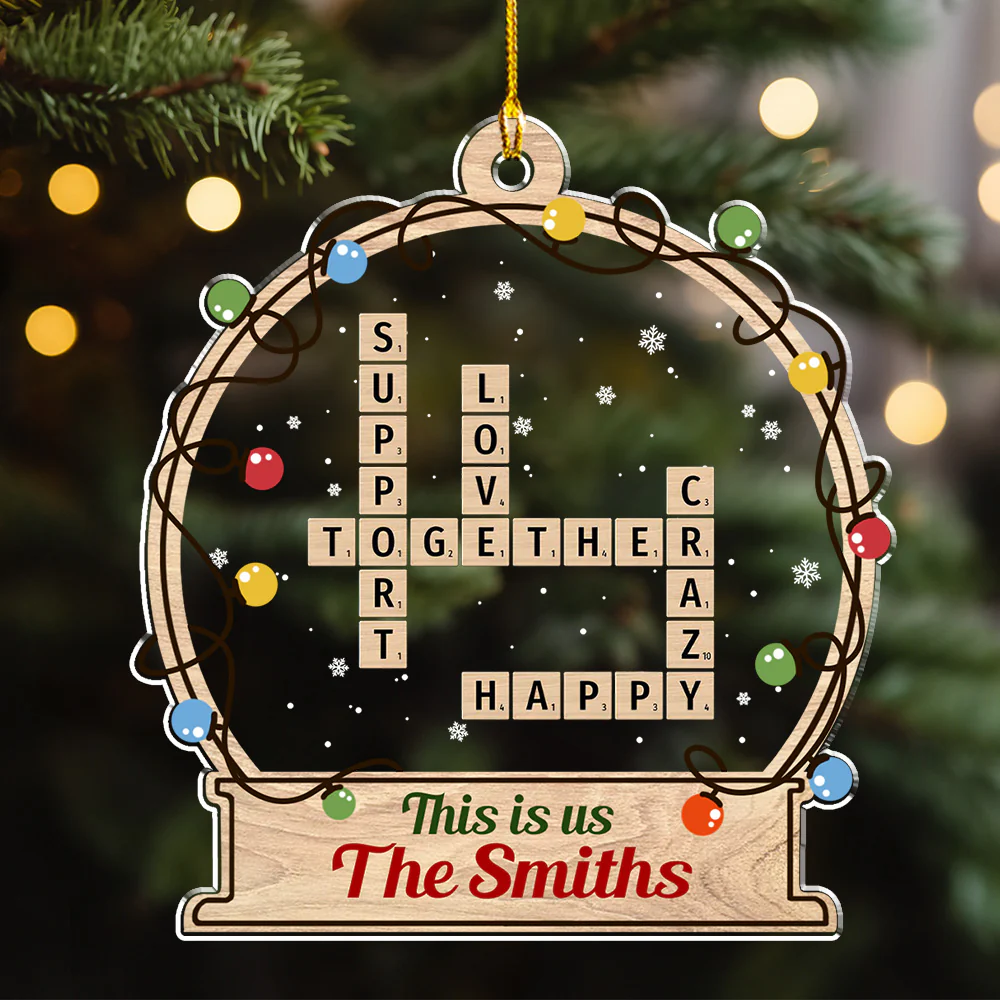 Crossword Family Friend Besties Coworkers - Personalized Custom Acrylic Ornament