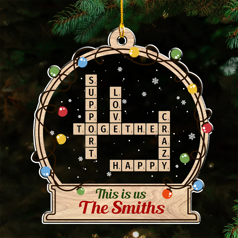 Crossword Family Friend Besties Coworkers - Personalized Custom Acrylic Ornament - Image 3