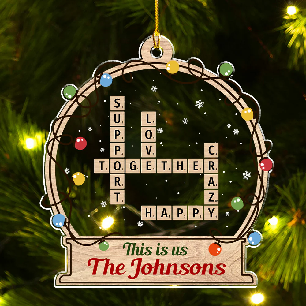 Crossword Family Friend Besties Coworkers - Personalized Custom Acrylic Ornament - Image 4