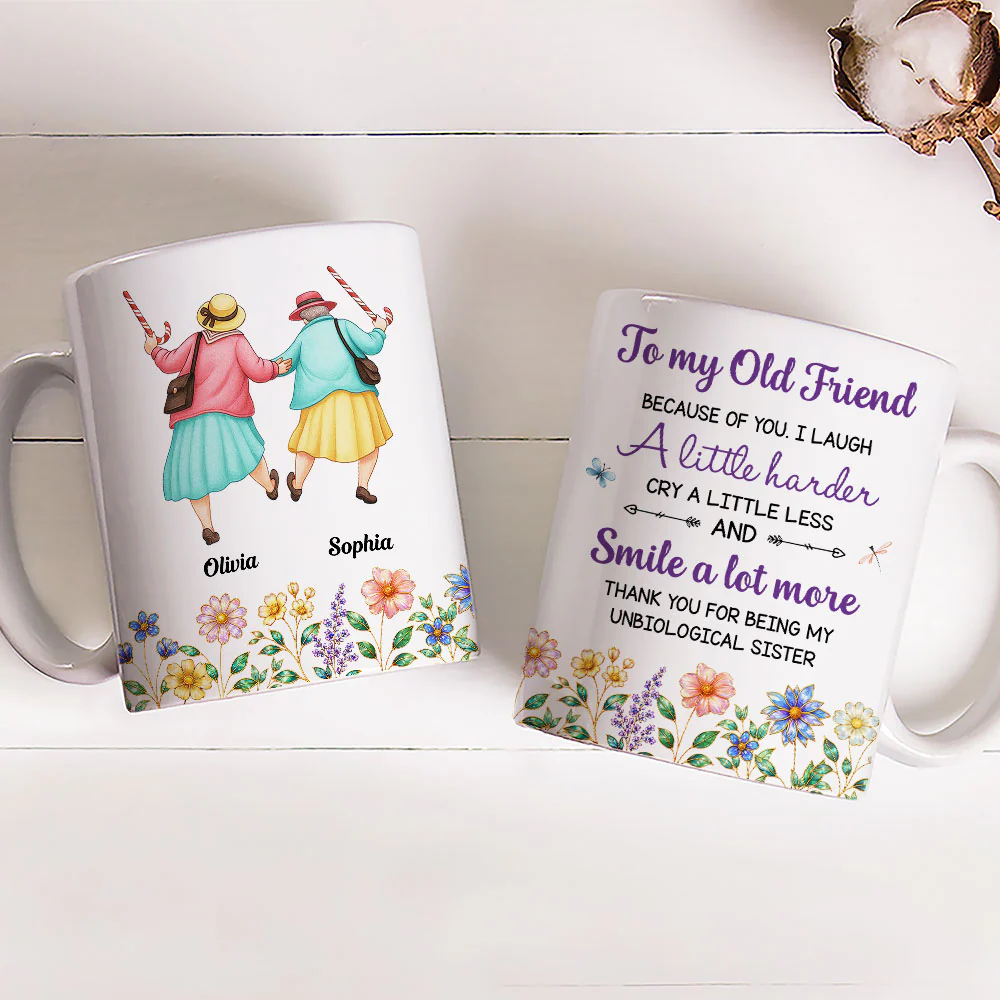 Cry A Little Less And Smile More - Personalized Custom Coffee Mug - Image 2