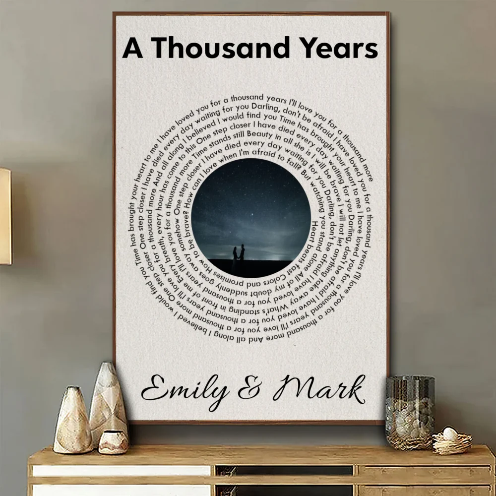 Custom Couple Photo And Favorite Spiral Song Lyrics - Personalized Custom Poster - Image 5