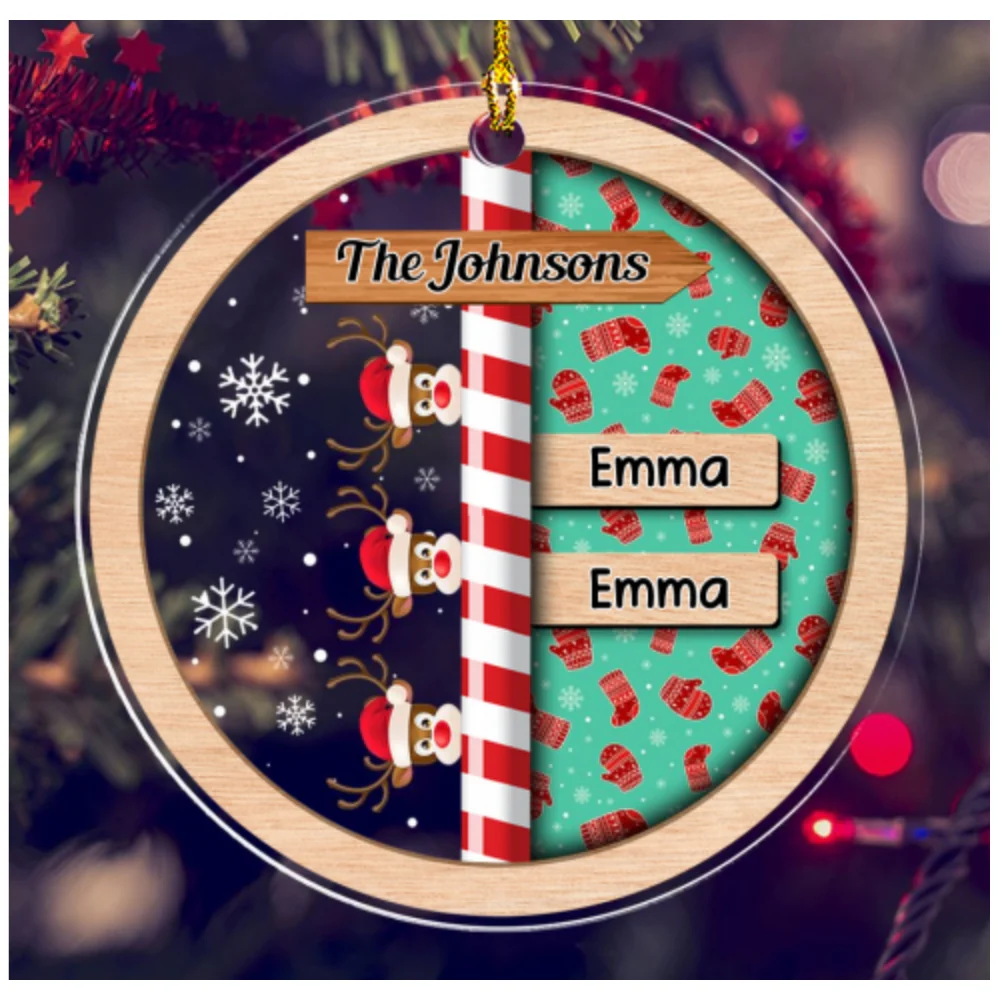 Custom Family Name Christmas - Personalized Custom Acrylic Ornament - Image 4