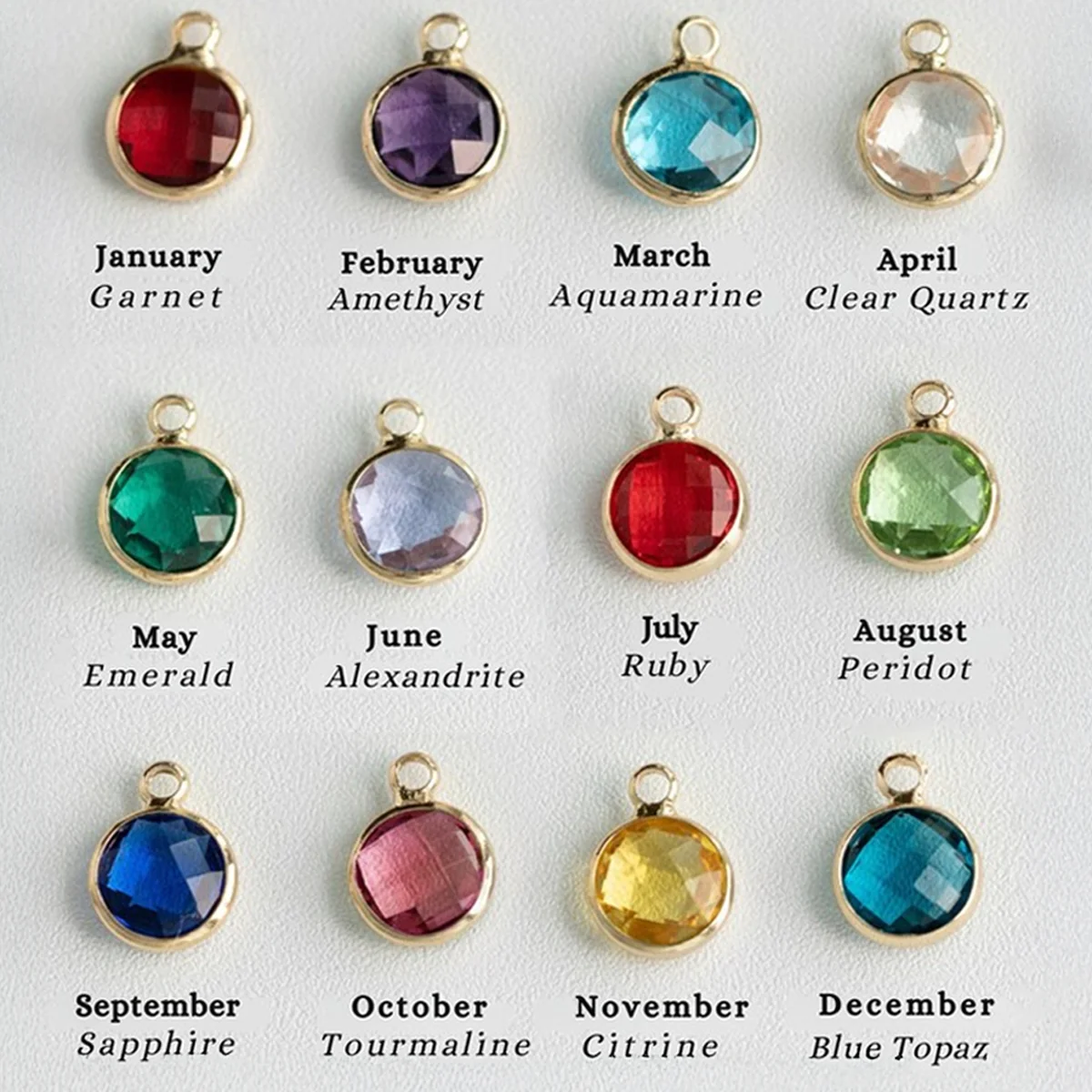 Custom Name Circle Flower - Personalized Custom Birthstone Necklace - Image 7