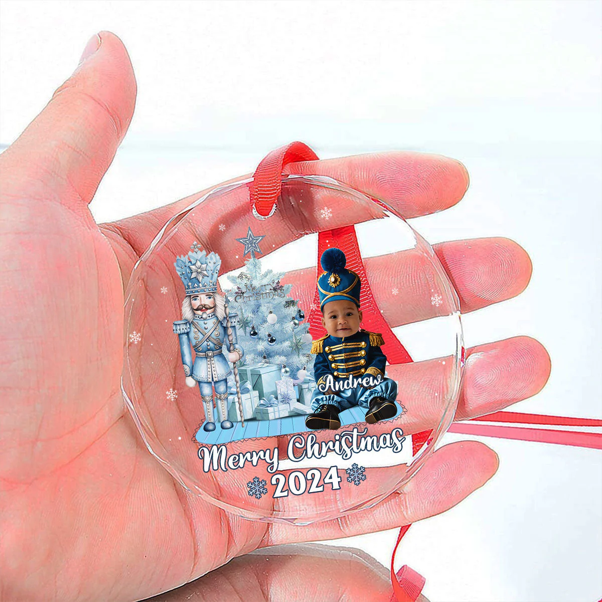 Custom Photo 1st Christmas - Personalized Custom Glass Ornament - Image 5