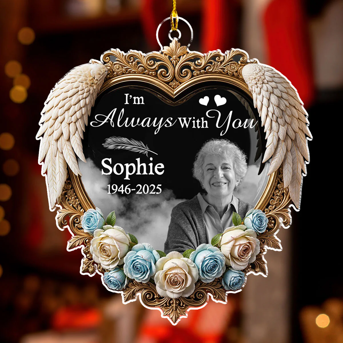 Custom Photo Always With You - Personalized Custom Acrylic Ornament - Image 2