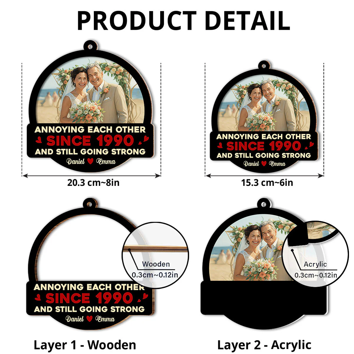 Custom Photo Annoying Each Other - Personalized Custom Suncatcher - Image 5