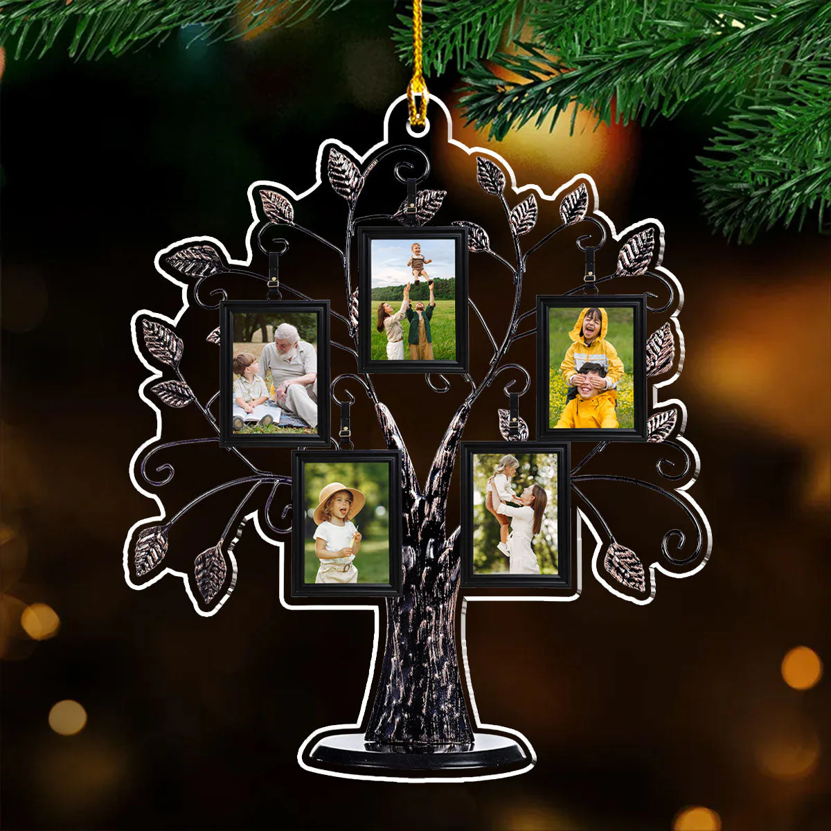 Custom Photo Family Tree - Personalized Custom Acrylic Ornament - Image 2