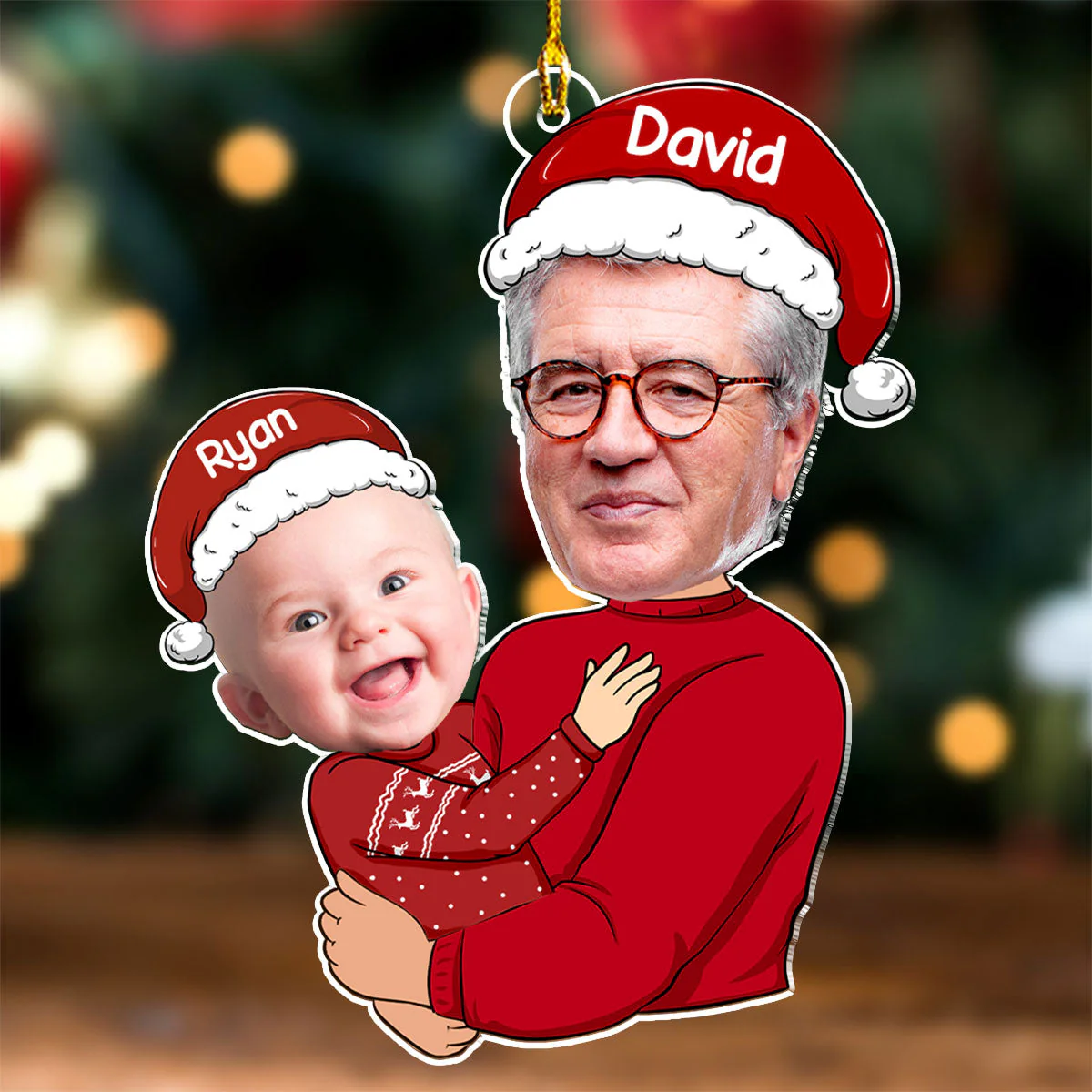Custom Photo Funny Grandkid - Personalized Custom Acrylic Ornament - Image 2