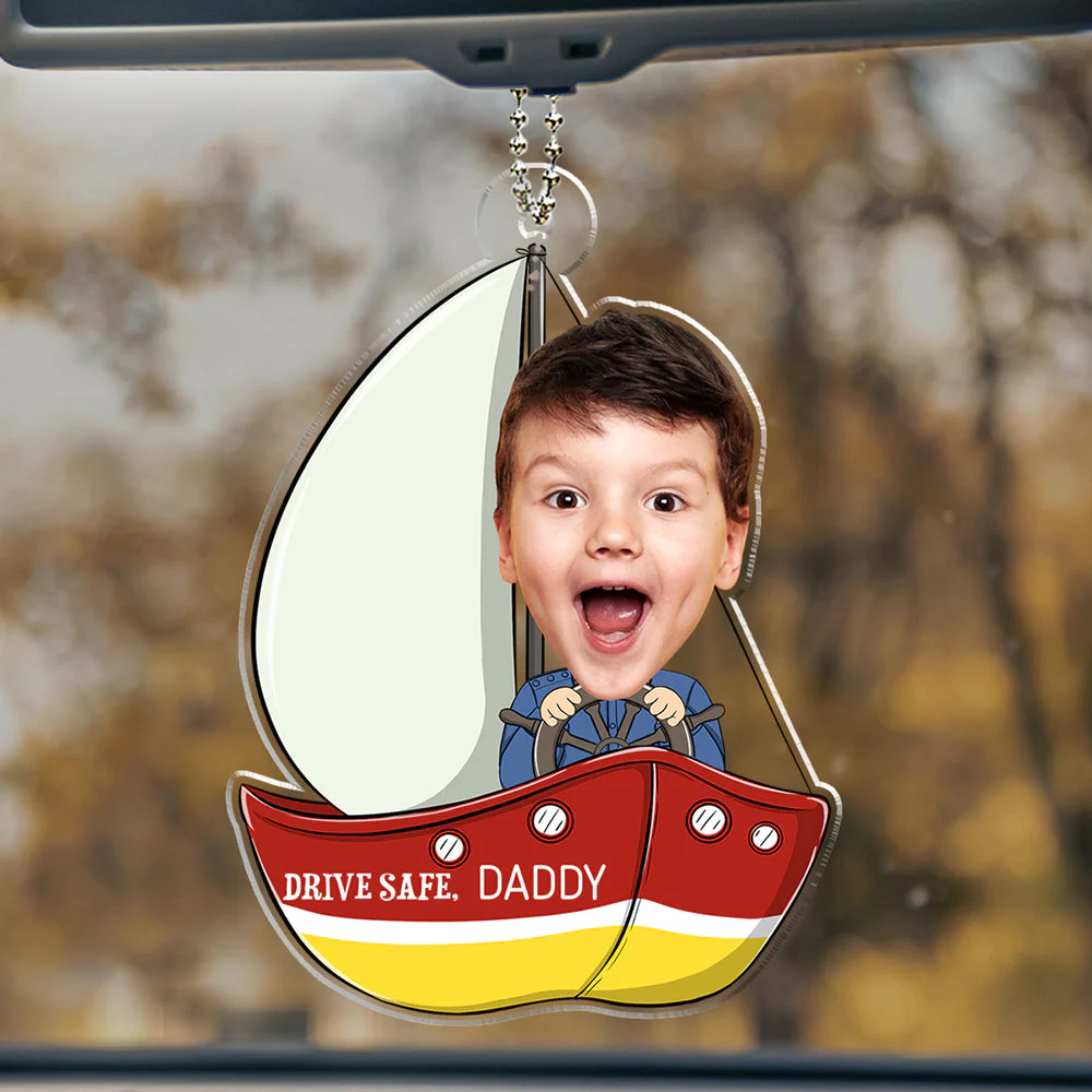 Custom Photo Ship Baby - Personalized Acrylic Car Ornament - Image 2