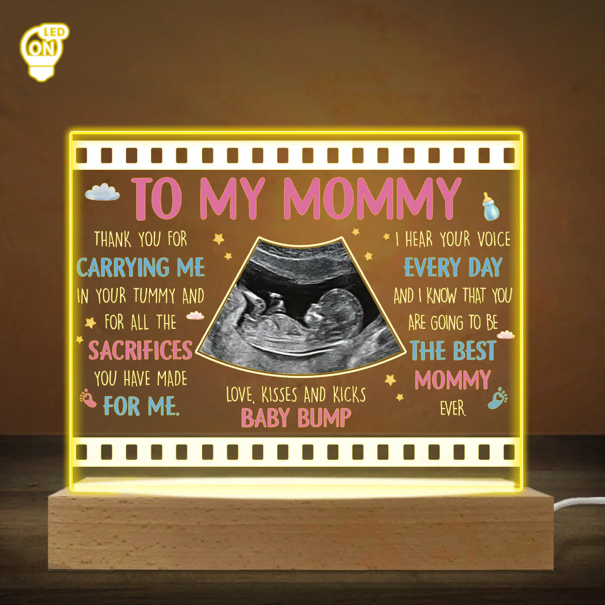 Custom Photo Thank You For Carrying Me - Personalized Custom LED Light