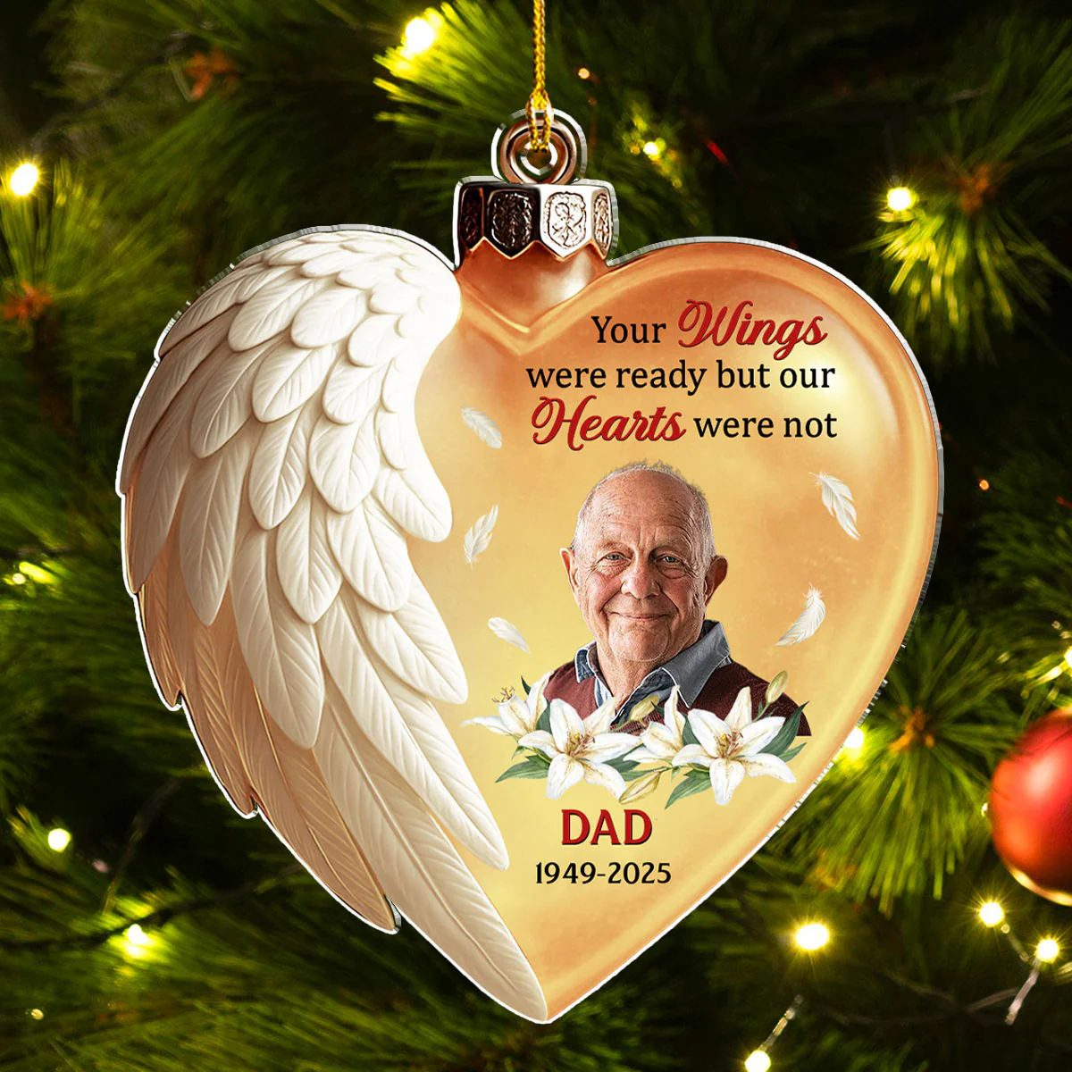 Custom Photo Your Wings Were Ready - Personalized Custom Acrylic Ornament - Image 4