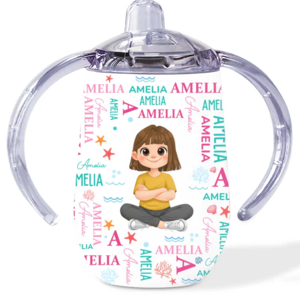 Cute Baby - Personalized Custom Sippy Cup With Handles - Image 6