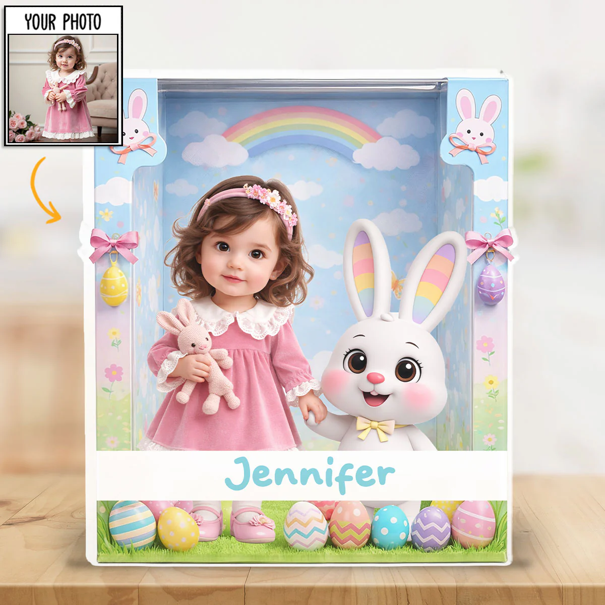 Cute Easter Bunny Doll - Personalized Custom Acrylic Plaque