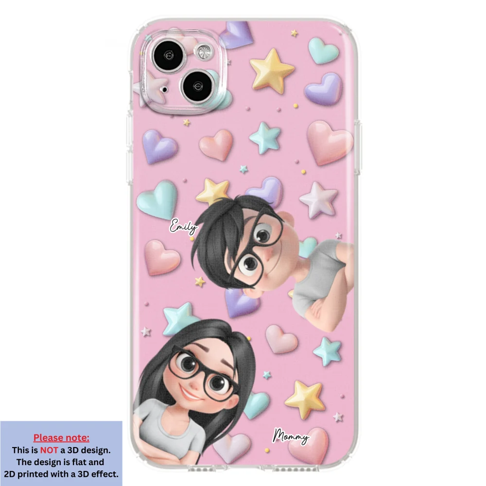 Cute Mommy And Children - Personalized Custom 3D Effect Phone Case - Image 13