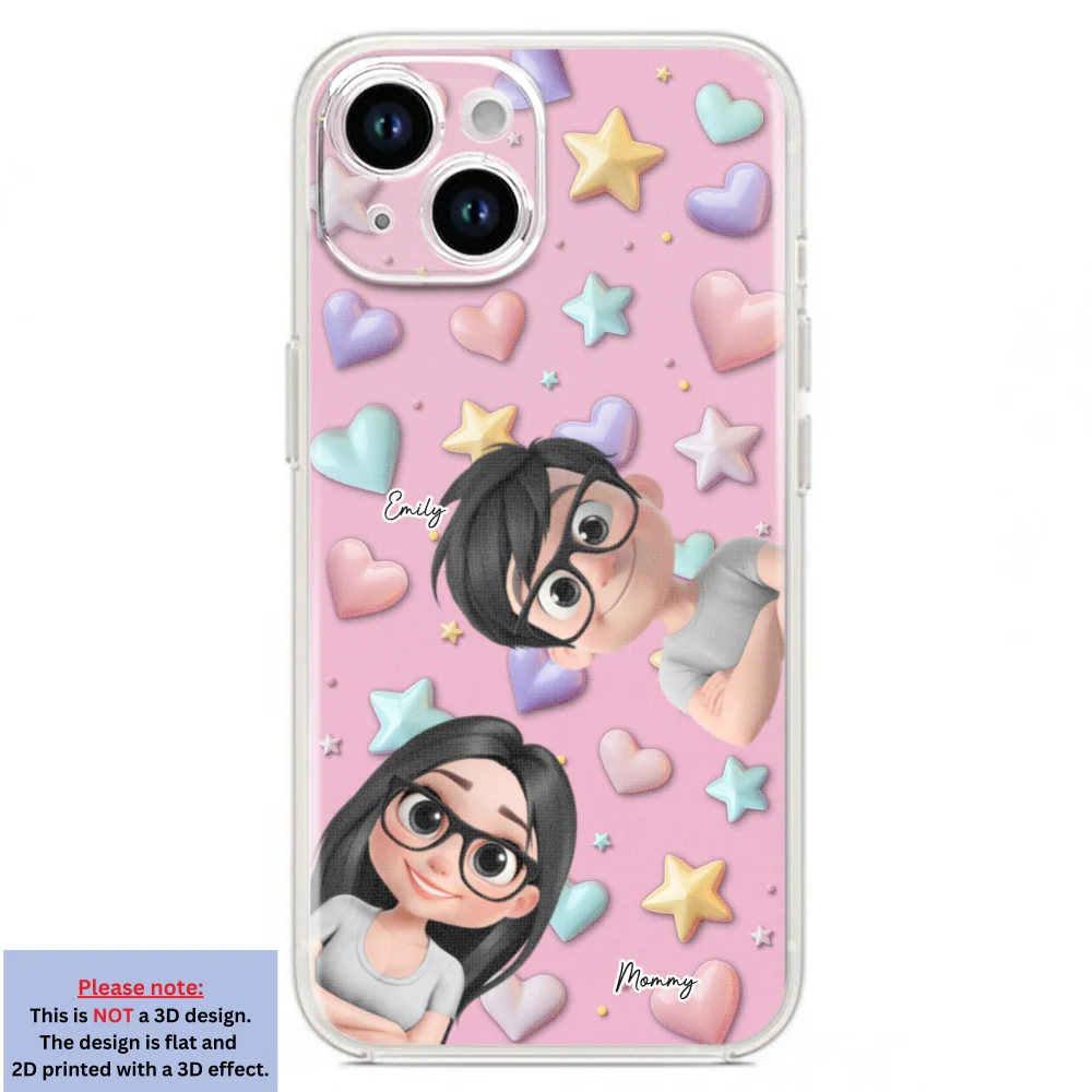 Cute Mommy And Children - Personalized Custom 3D Effect Phone Case - Image 17