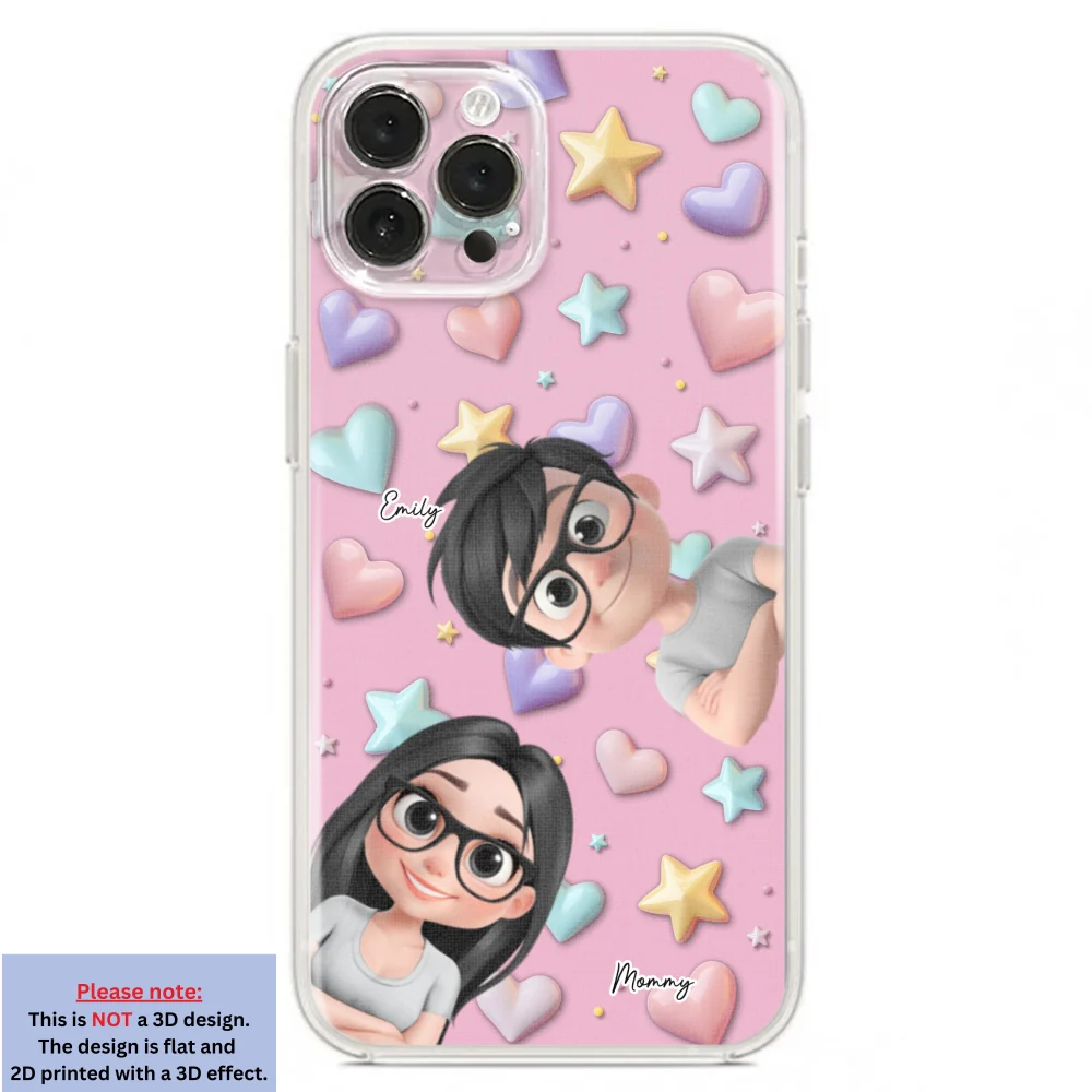 Cute Mommy And Children - Personalized Custom 3D Effect Phone Case - Image 18
