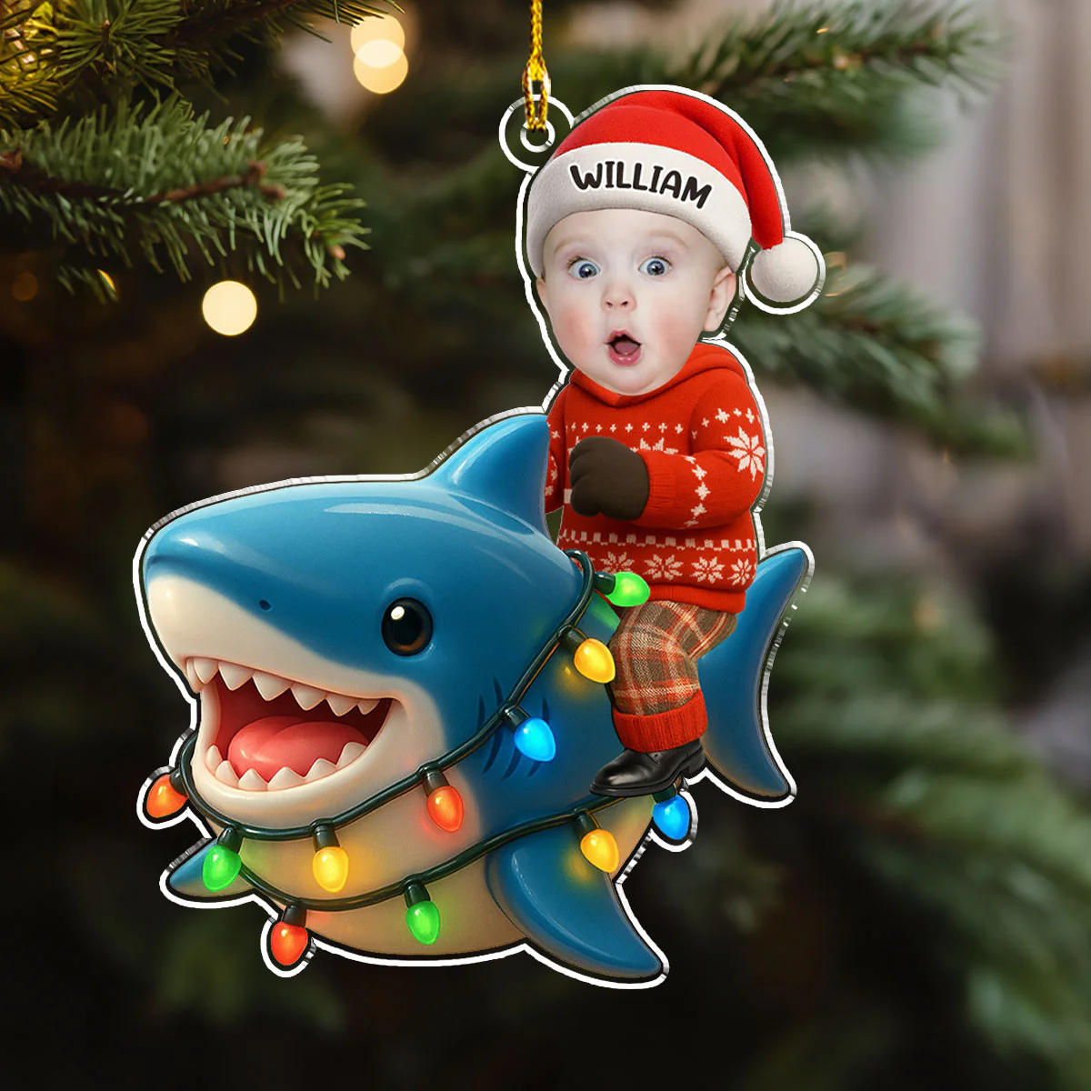 Cute Shark - Personalized Custom Acrylic Ornament