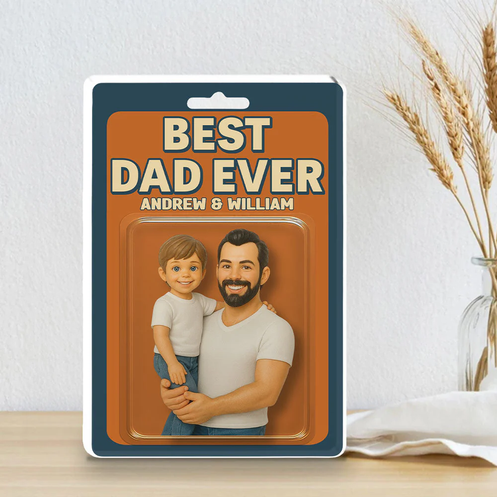 Dad And Cute Children - Personalized Custom Acrylic Plaque - Image 3