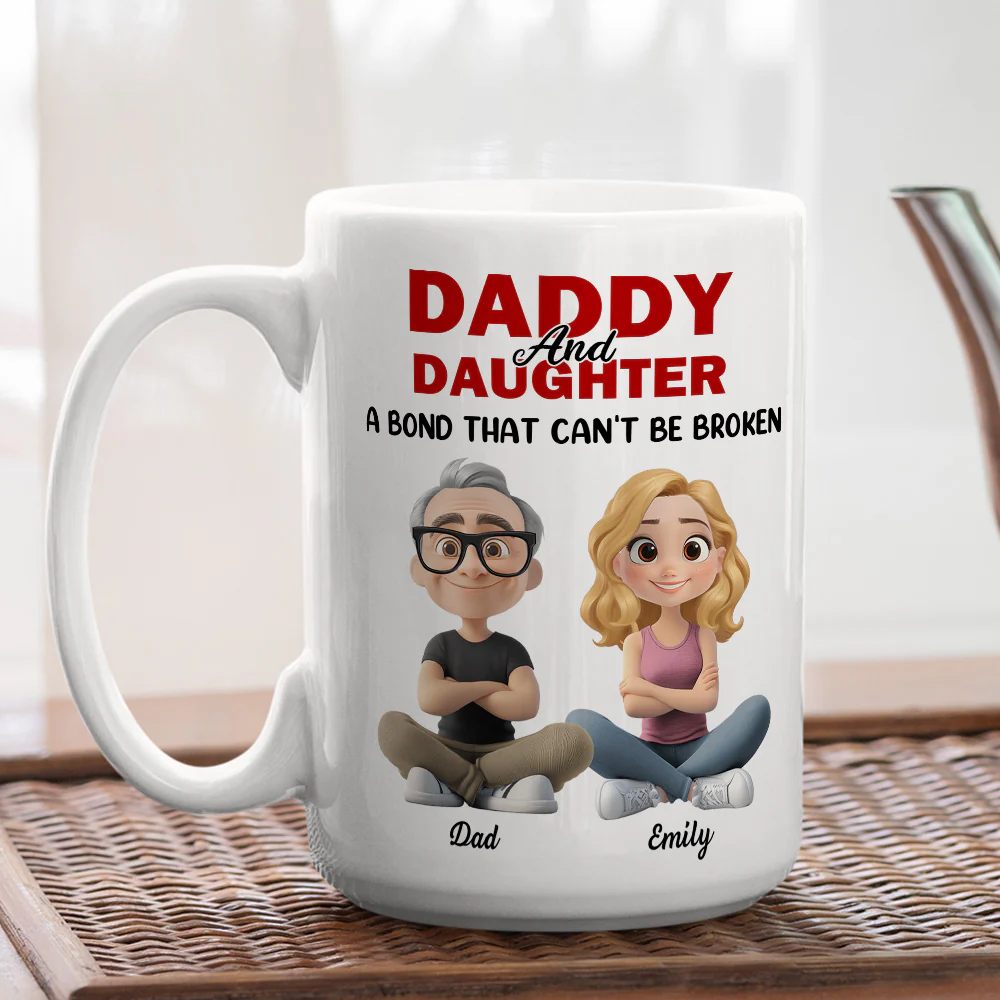 Dad And Daughter - Personalized Custom Coffee Mug - Image 4