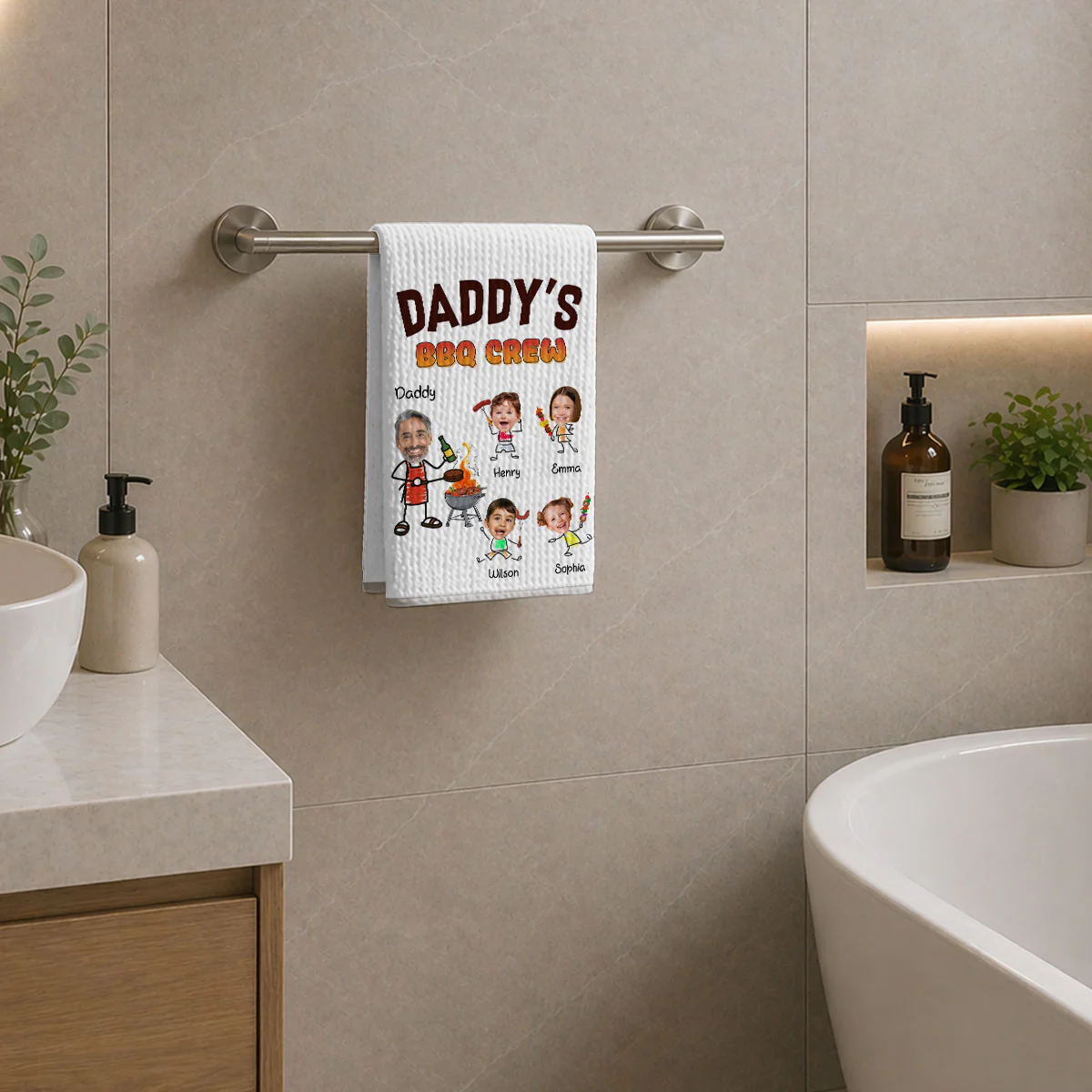 Dad Bbq Crew - Personalized Custom Kitchen Towel - Image 5