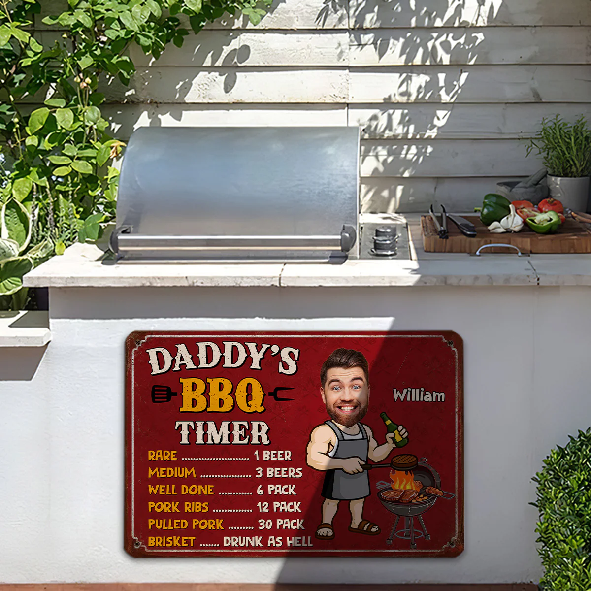 Dad BBQ Timer - Personalized Custom Metal Sign - Image 3