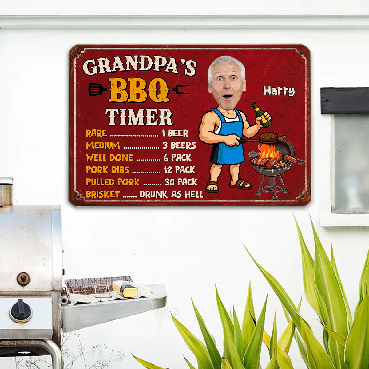 Dad BBQ Timer - Personalized Custom Metal Sign - Image 4