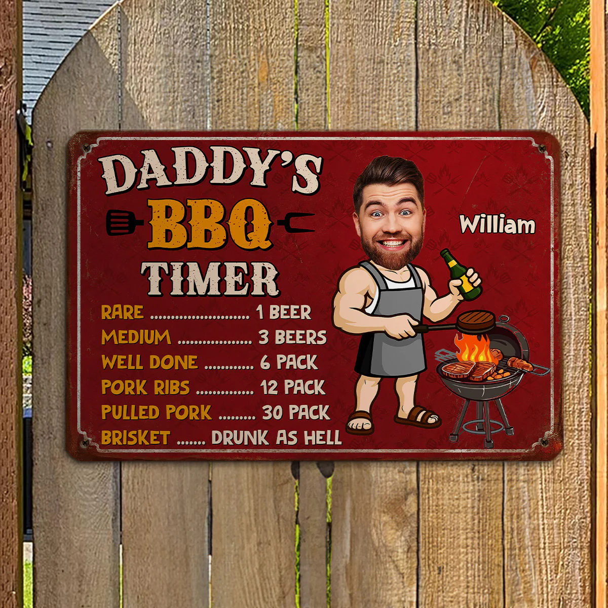 Dad BBQ Timer - Personalized Custom Metal Sign - Image 5