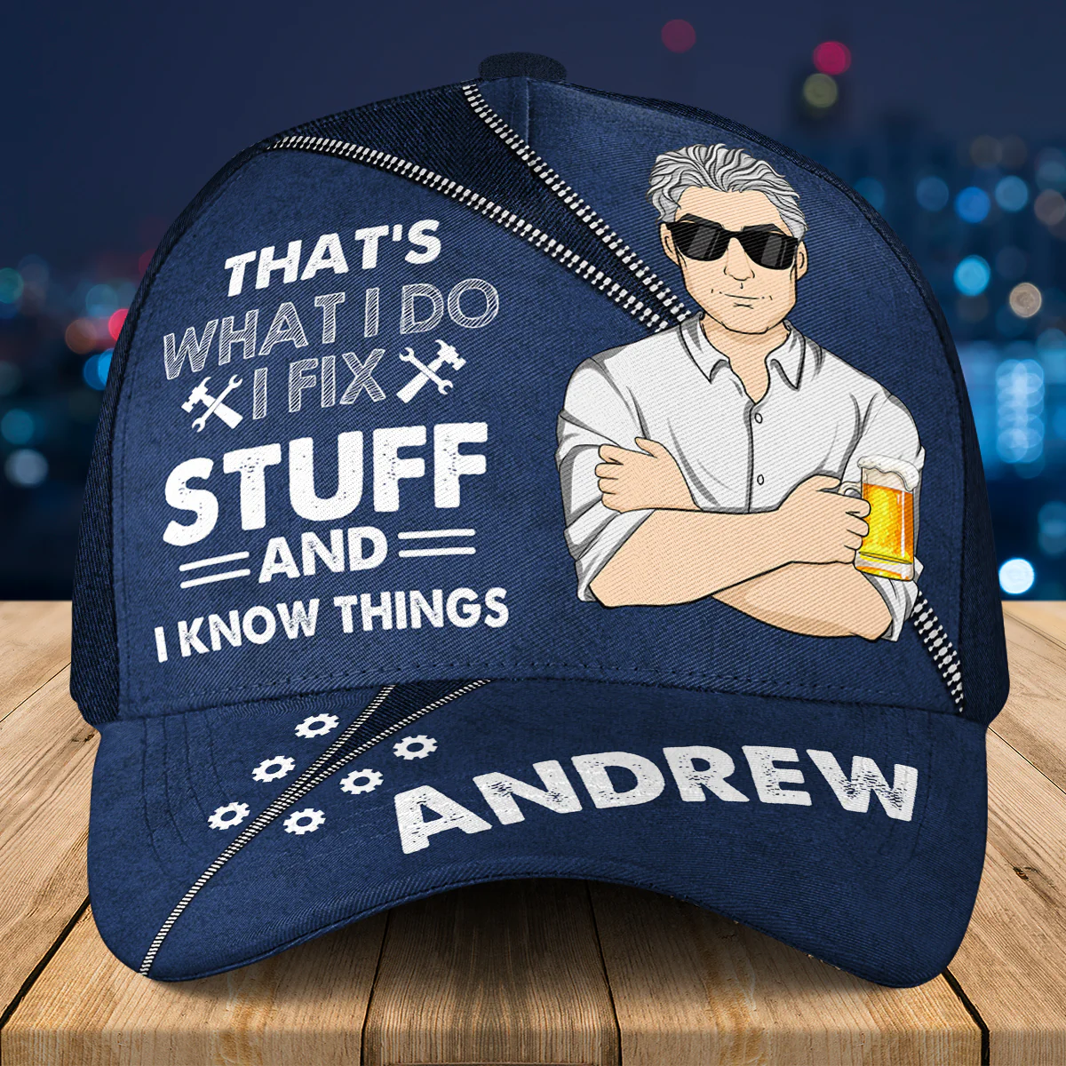 Dad Fix Stuff - Personalized Custom Classic Cap - Image 4
