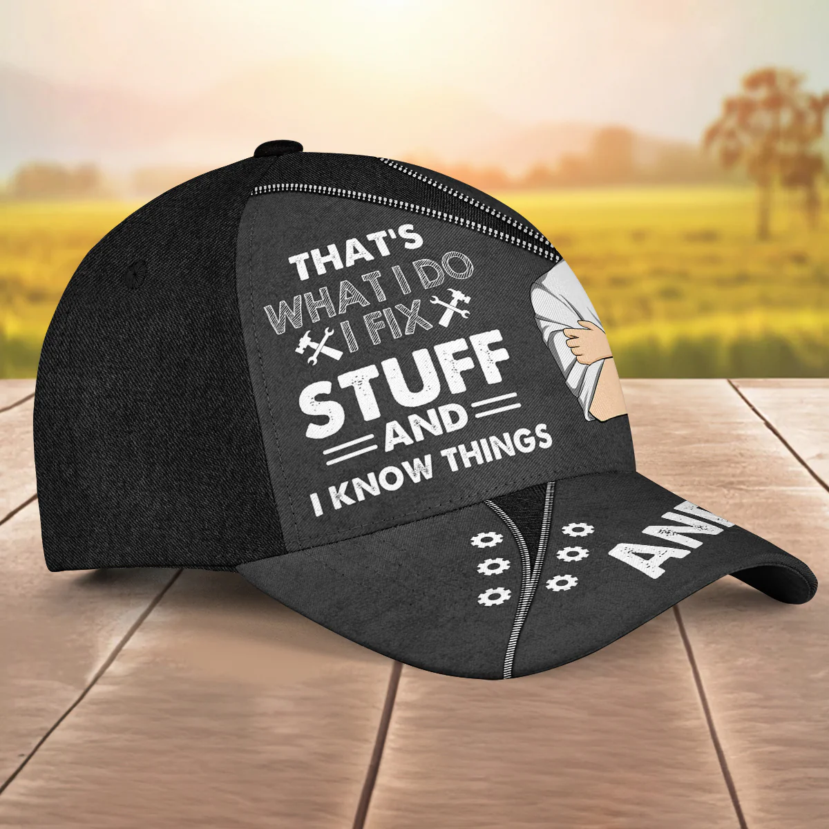 Dad Fix Stuff - Personalized Custom Classic Cap - Image 5