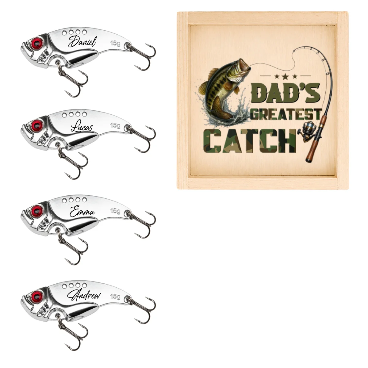 Dad Grandpa Greatest Catch - Personalized Custom Fishing Lure - Image 10