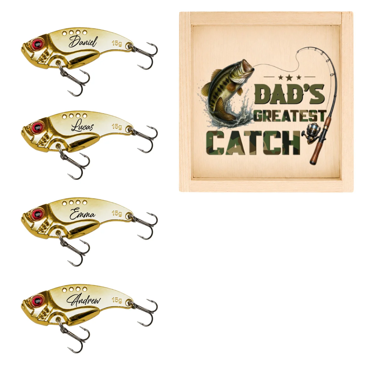 Dad Grandpa Greatest Catch - Personalized Custom Fishing Lure - Image 11