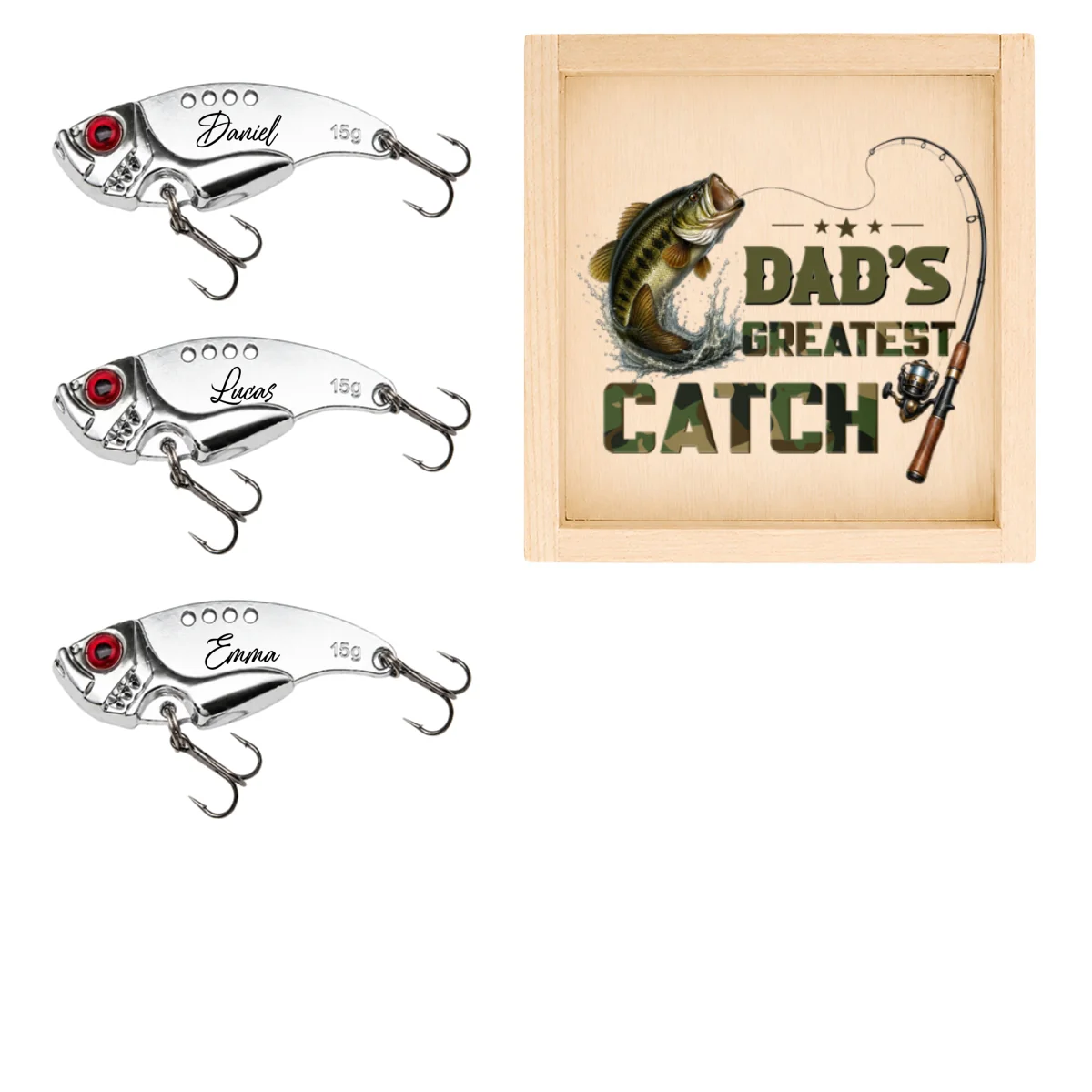 Dad Grandpa Greatest Catch - Personalized Custom Fishing Lure - Image 12