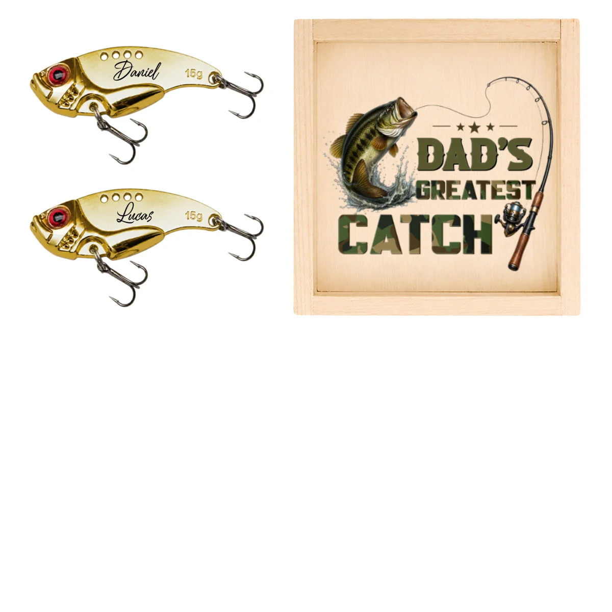Dad Grandpa Greatest Catch - Personalized Custom Fishing Lure - Image 15