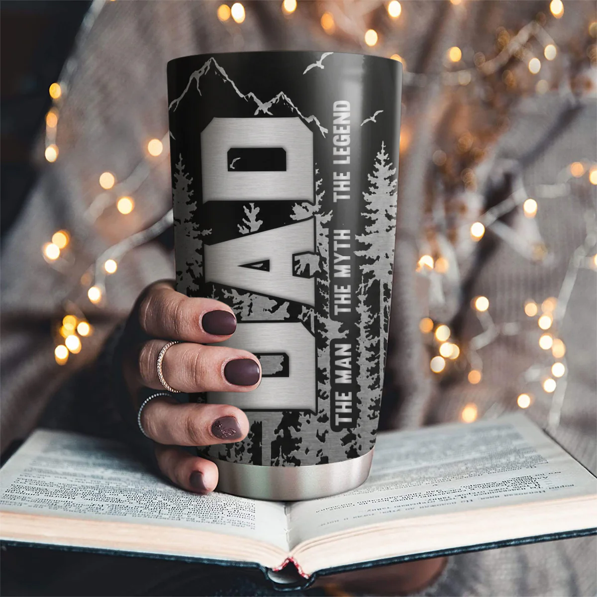 Dad Is The Myth - Personalized Custom 3D Effect Tumbler - Image 2